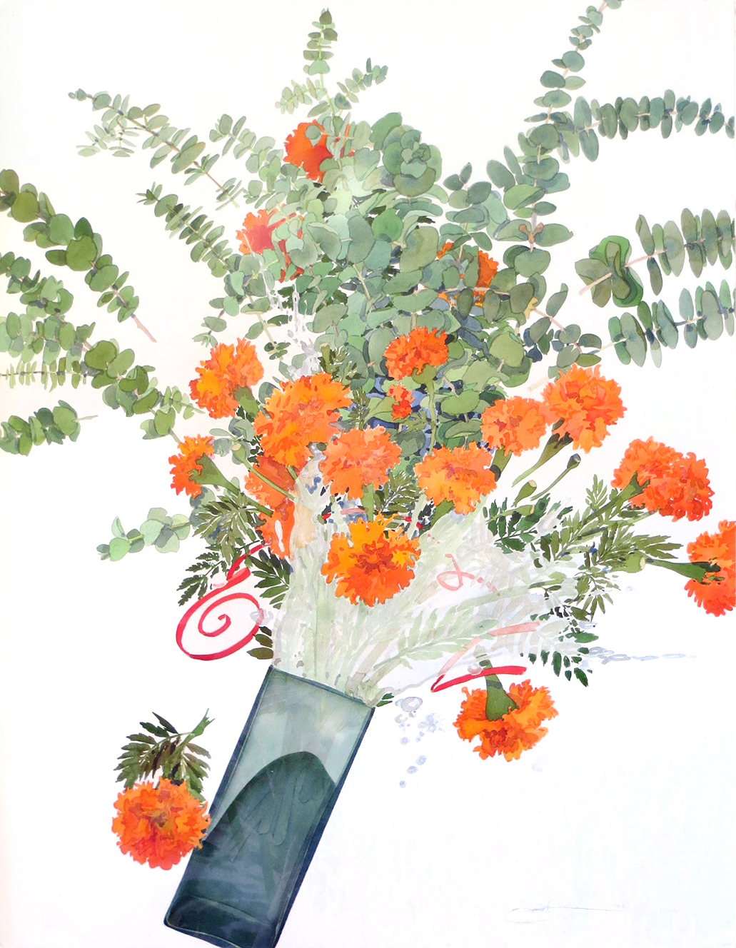 Gary Bukovnik - Eucalyptus & Zinnias, 2006 - Jody Klotz Fine Art